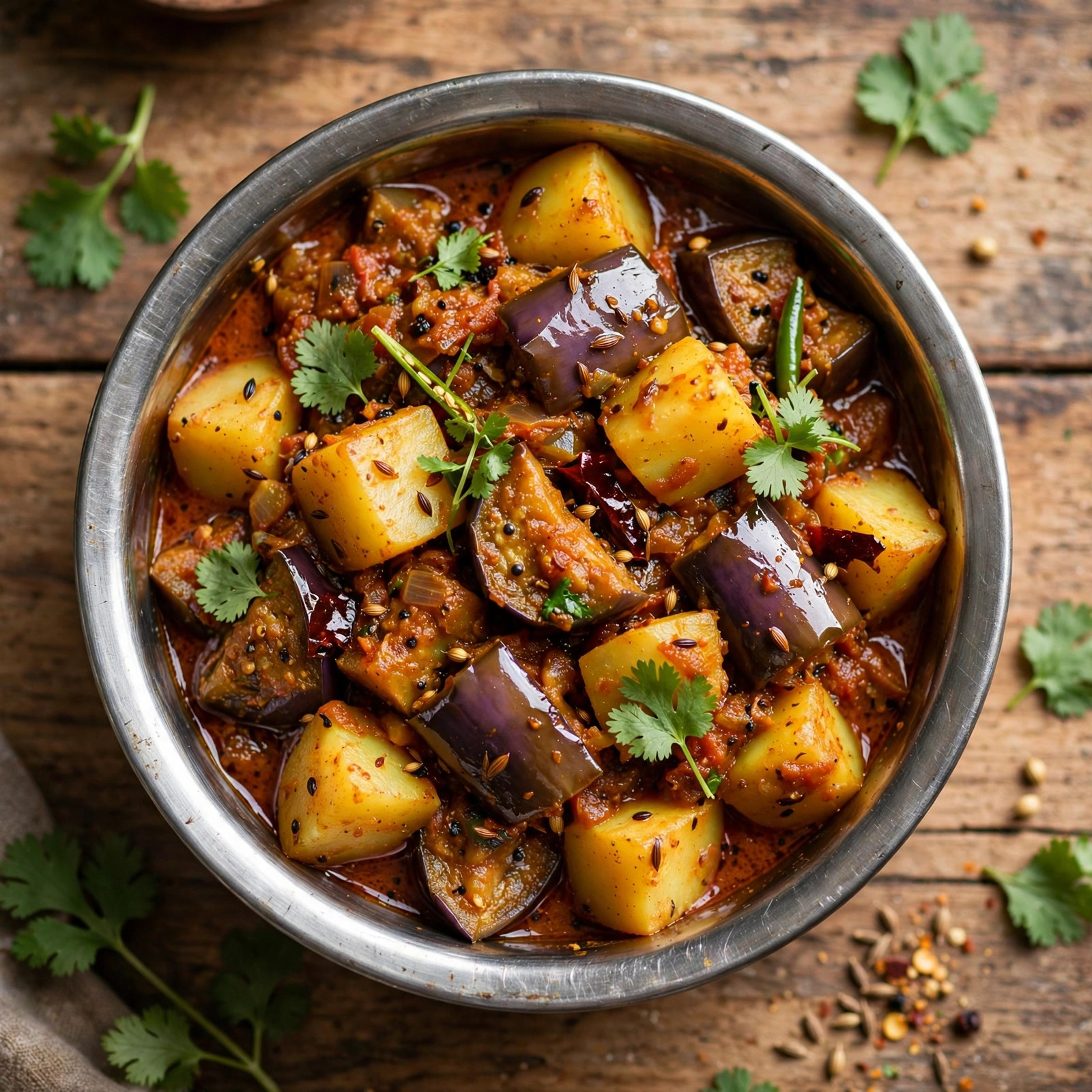 Aloo baingan potato and eggplant curry